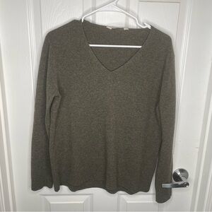 Everlane 100% Cashmere V Neck Sweater Quiet Luxury Comfy Cozy In Gray M